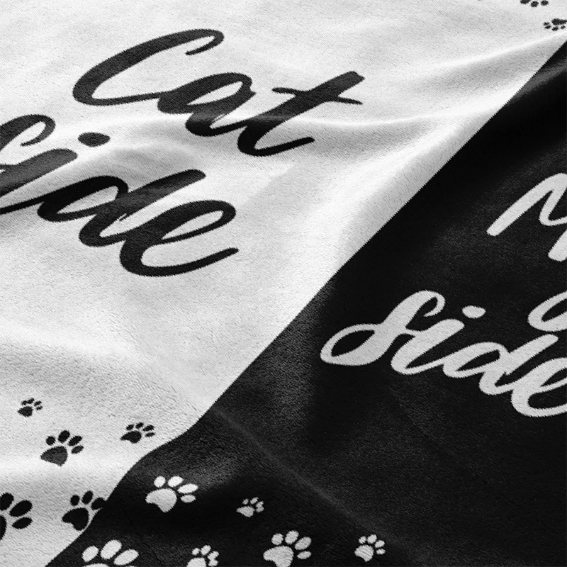 Aertemisi Katzen-Decke 'Side by Side' - Lustige Decke für Kleine, Mittlere und Große Hunde, Katzen, Welpen und Kätzchen - Couch-, Sofa- und Bettdekoration