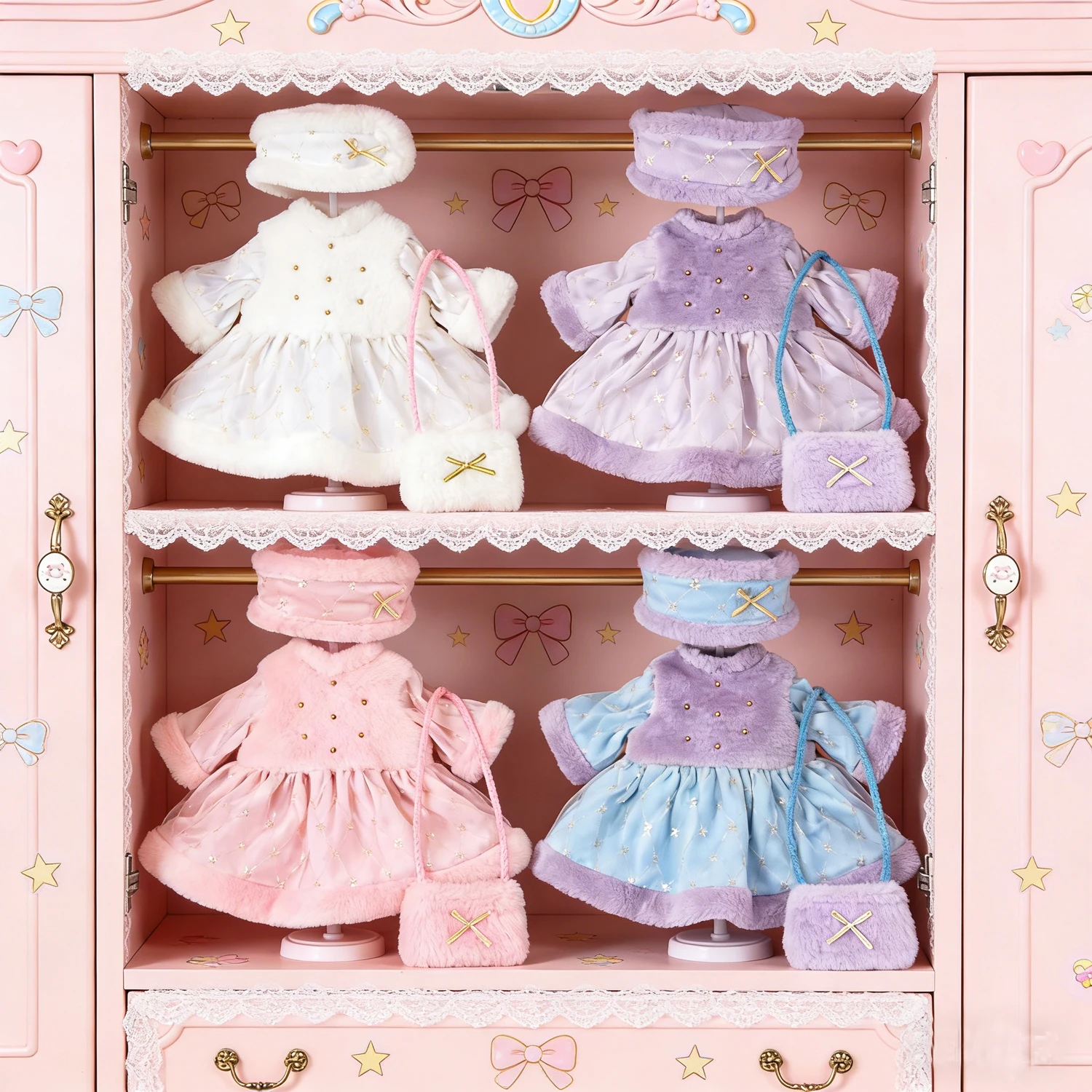 

55cm Reborn Girl Dolls Dress Set Cute Dress + Hairband + Shoulder Bag Clothes Set For 22-inch Baby Girl Dolls Cotton Toy Gift