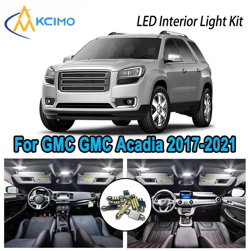 

Premium Bright LED Interior Light Kit for GMC GMC Acadia 2017-2021 2018 2019 2020 Dome Map Trunk Car Lamps with Canbus No Error