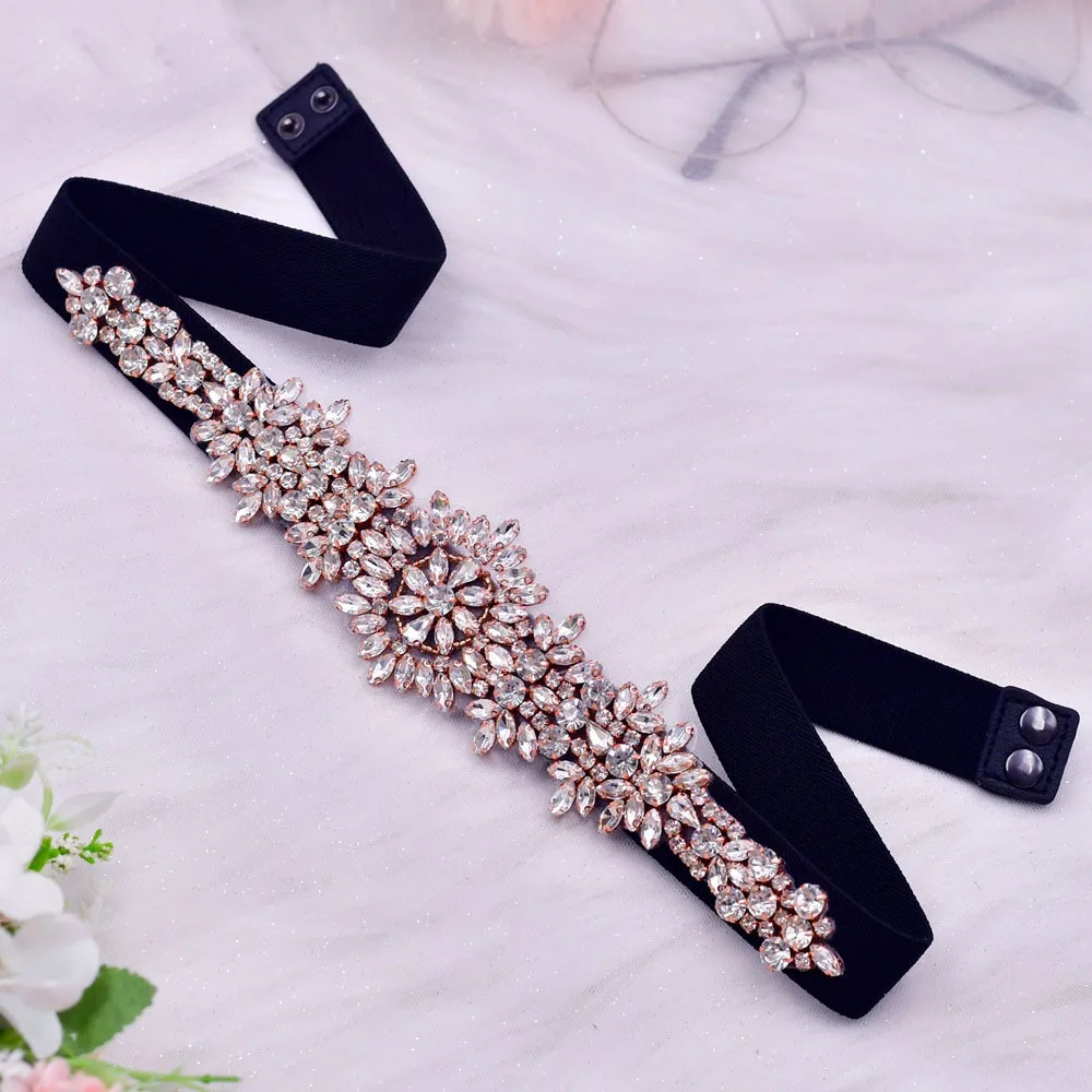 Cinturones elásticos para el vientre para mujer, accesorios de boda, cintura elástica, diseño de lujo, moda de fiesta, ajuste Delgado, correa de cintura nupcial