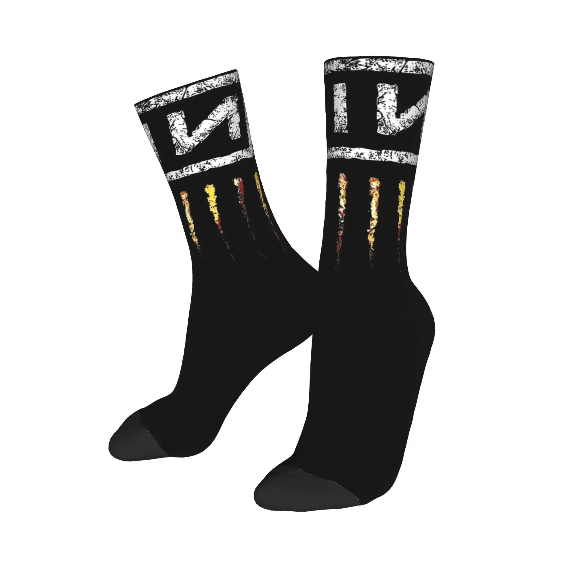 NIN Rock Band Nine Inch Nails Theme Design Dress Socks Merch for Casual Wear Sweat Absorbing Reptile Album Crew Socks