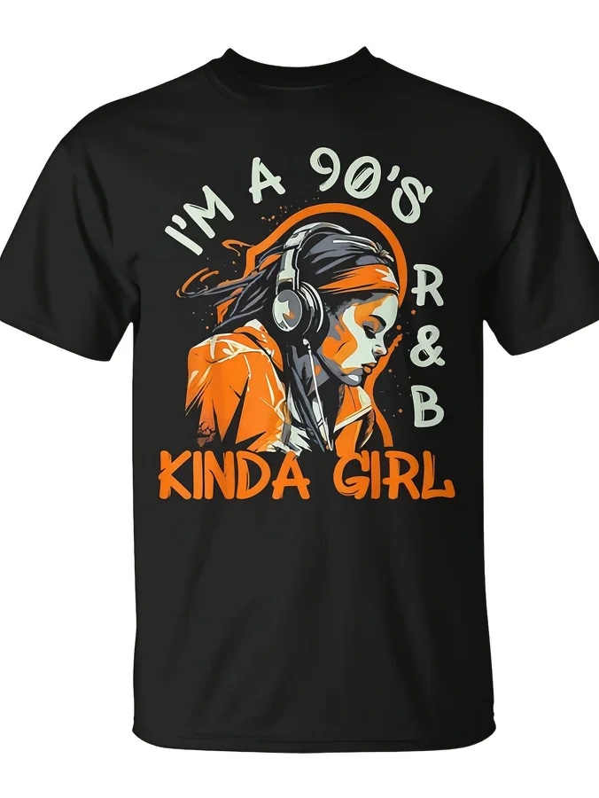 90S Soul Music I'm A 90's R&B Kinda Girl Rnb Hip Hop Music T-Shirt - Monsterry Same Style for Men and Women 2026 Summer Short-sl