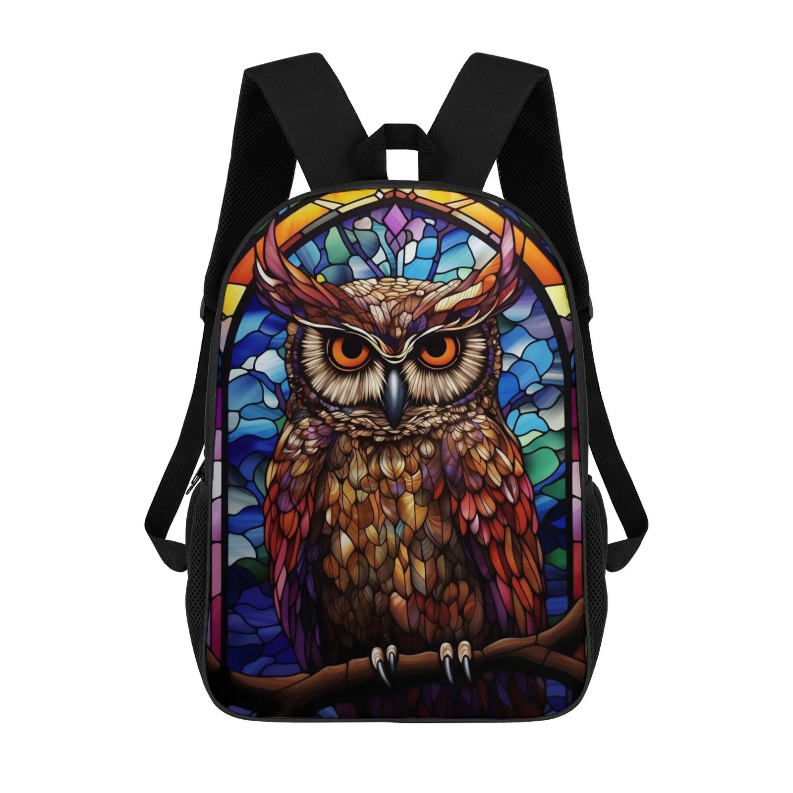 

Owl Stained Glass Sac A Dos Printed School Backpacks For Teenagers High Quality Bag 17 Inch School Backpack Bag