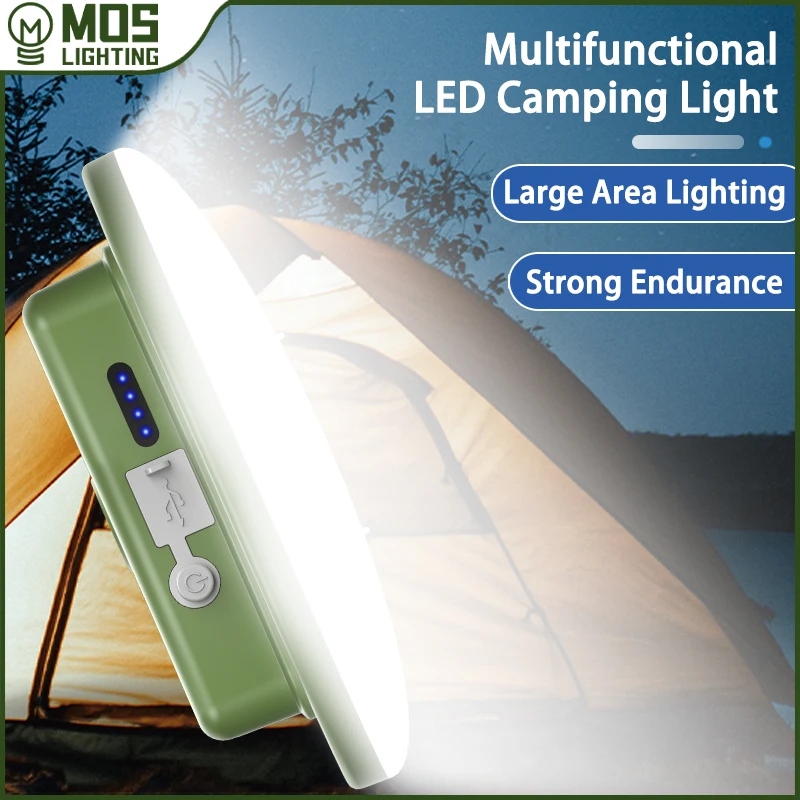 

MOSLIGHTING 13500maH Camping Rechargeable LED Strong Light with Magnet Zoom Portable Torch Tent Light Work Maintenance Lighting