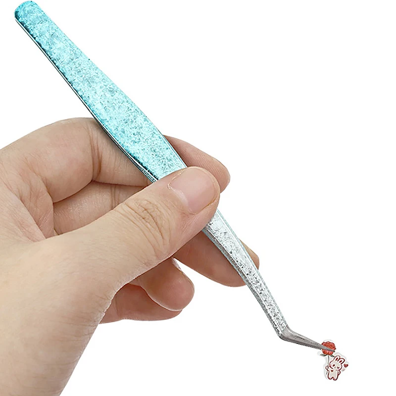 Pince à épiler pour faux cils, fleur de glace, antistatique, 3D, greffe précise, fournitures d'extension de cils, outils de maquillage, 2 pièces