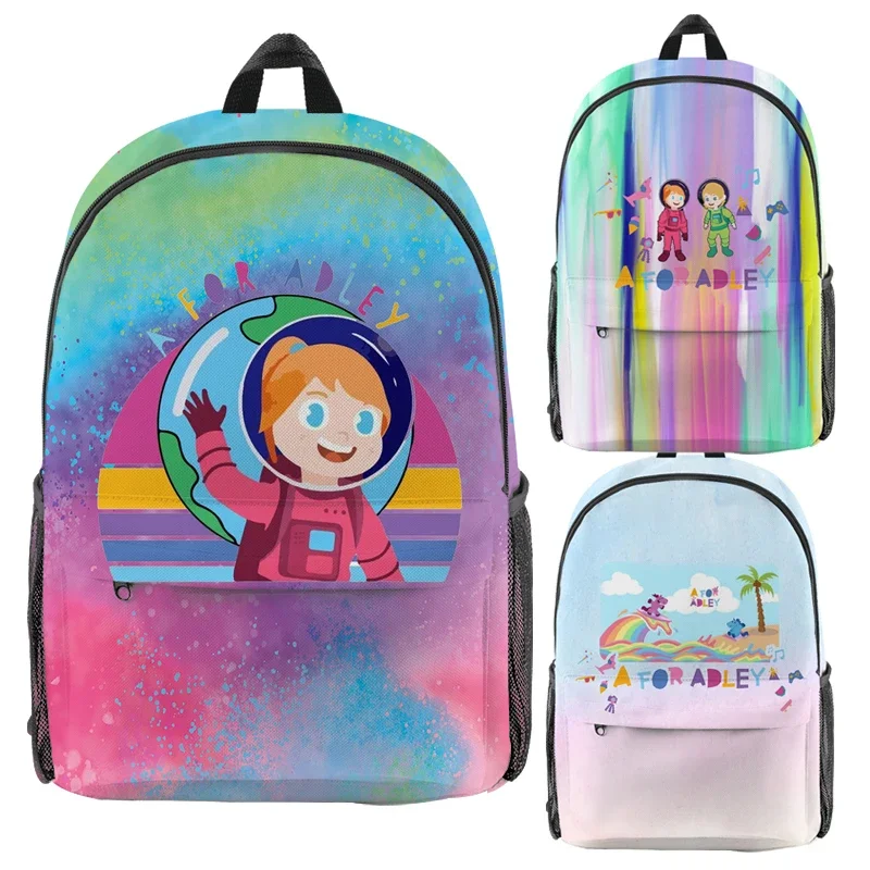 A for Adley Casual Kids Backpack Fashion Unicorn Ice Cream Children Travel Shoulder Packages Rainbow Large Capacity Knapsack