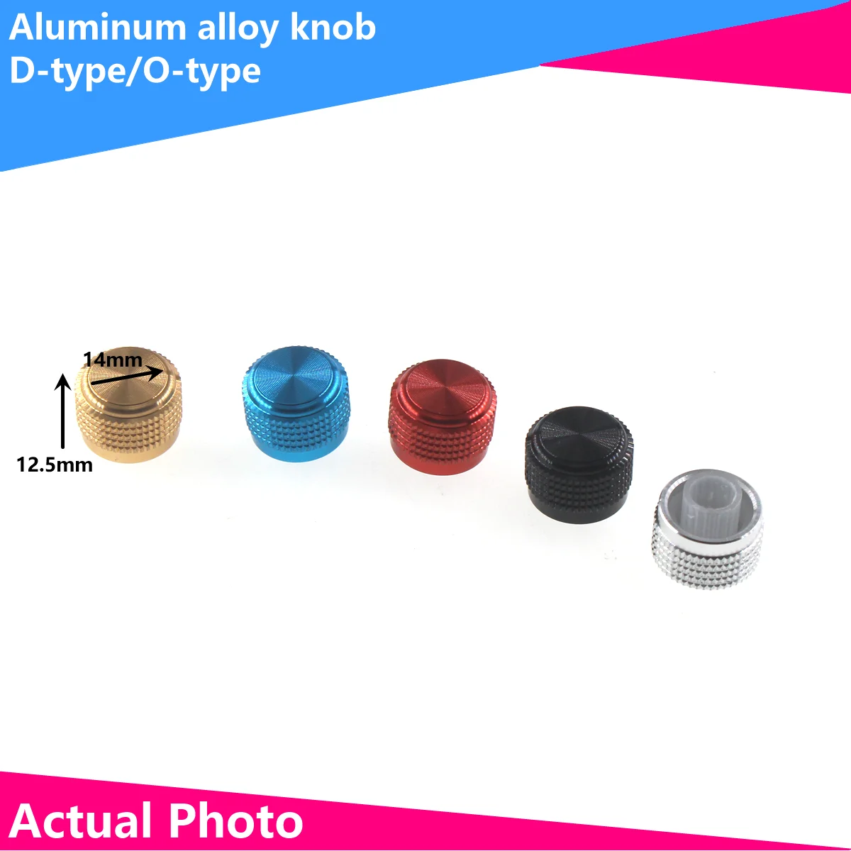 14x12.5mm D-type/O-type half shaft/full round knob, aluminum alloy knob, metal knob, potentiometer knob, volume control cap