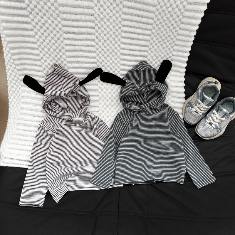 2026 Autumn New Children Long Sleeve Hooded T Shirts Boys Casual Sweatshirt Girls Cotton Bottoming Shirts Kids Clothes