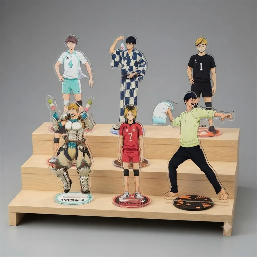 15CM Anime Volleyball Acryl-Schlüsselanhänger Standfigur Modell Ornament Zubehör Weihnachtsgeschenke