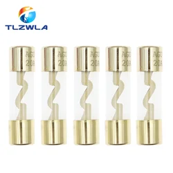 5PCS 10*38MM Gold Plated Glass AGU Fuse Fuses Pack Car Audio Amp Amplifier 10A 15A 20A 25A 30A 40A 50A 60A 70A 80A 100A Car Fuse