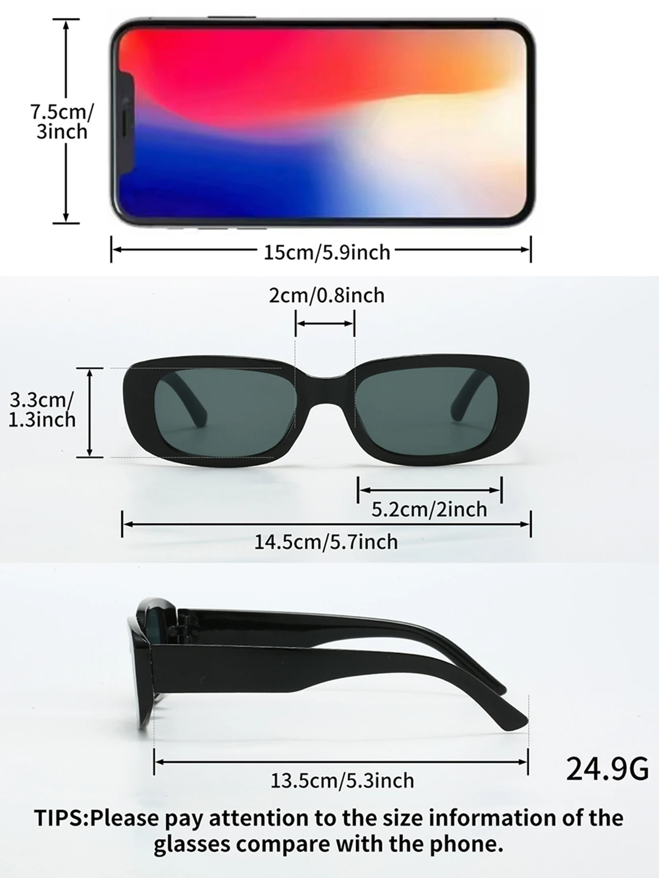 8-teiliges modisches Sonnenbrillen-Set mit kleinen Rahmen in klassischem Schwarz + Schildpatt-Farbton, geeignet für Partys und Autofahren – Detail 4