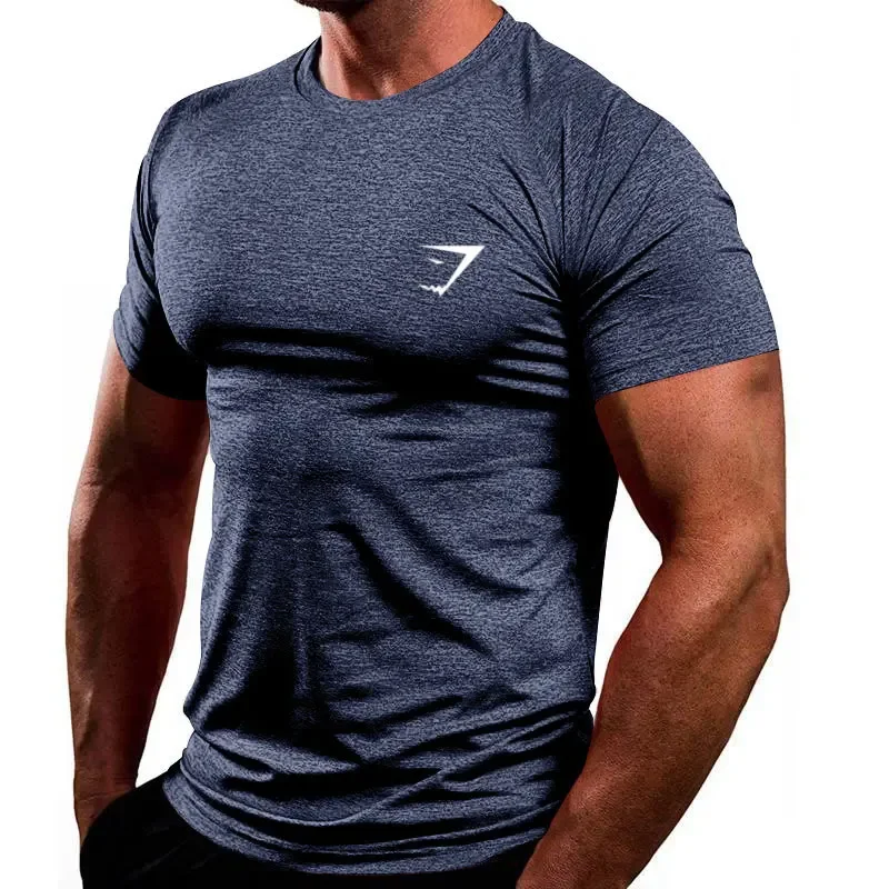 الرجال اللياقة البدنية تي شيرت رياضي سريعة الجافة مطاطا قصيرة الأكمام طاقم الرقبة الصيف وصول جديد عبر الحدود TK العضلات شقيق التدريب