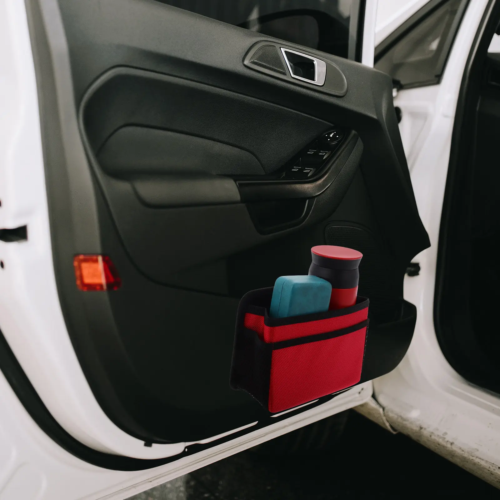 Foldable Car Trash Can Back Seat Organizer Oxford Fabric Storage Box Multifunctional Hanging Bin for Snacks Drinks Tissues Car