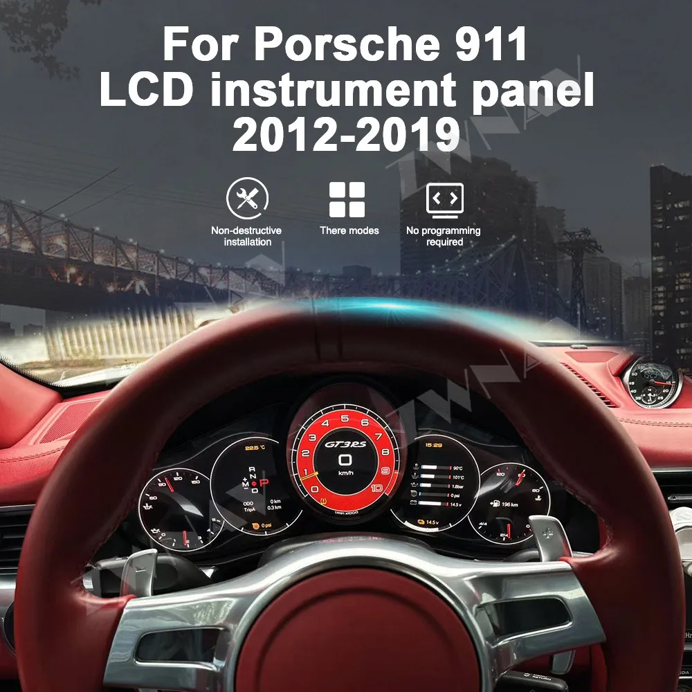 

Digital Dashboard Cluster For Porsche 911 LCD instrument panel 2012-2019 Panel Cockpit Speedometer Upgrade Smart Cluster
