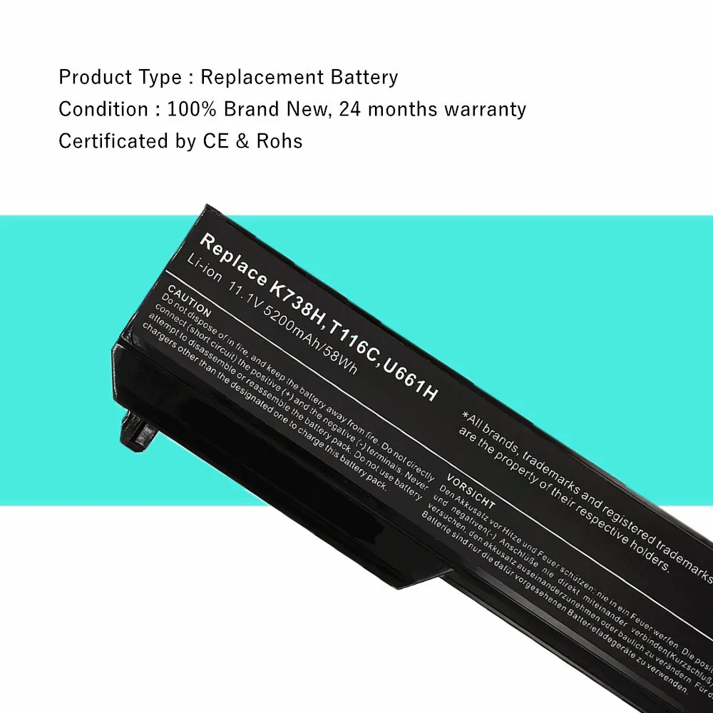 Laptop Battery For Dell Vostro 1310 1320 1510 1511 1520 2510 K738H U661H N950C T112C T114C T116C
