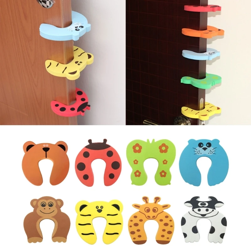 2024 New Protections Baby Safety Cute Animals Security Door Stopper Furniture Baby Card Lock Newborn Care Child Finger Protector