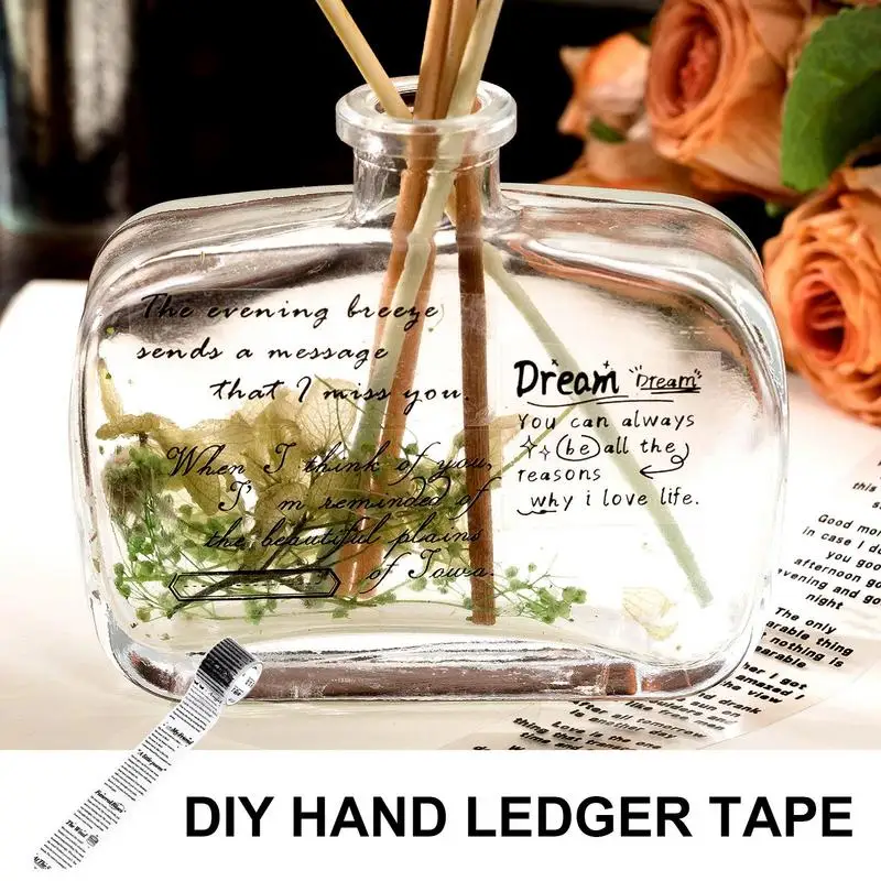 Stiker Vintage, stiker tempel perlengkapan jurnal huruf Inggris, pita dekorasi gaya Retro, pita Scrapbooking