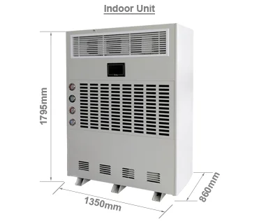 Large Capacity Air Industrial Dehumidifier Combo 2 In 1 Control Humidity And Temperature Dehumidifier