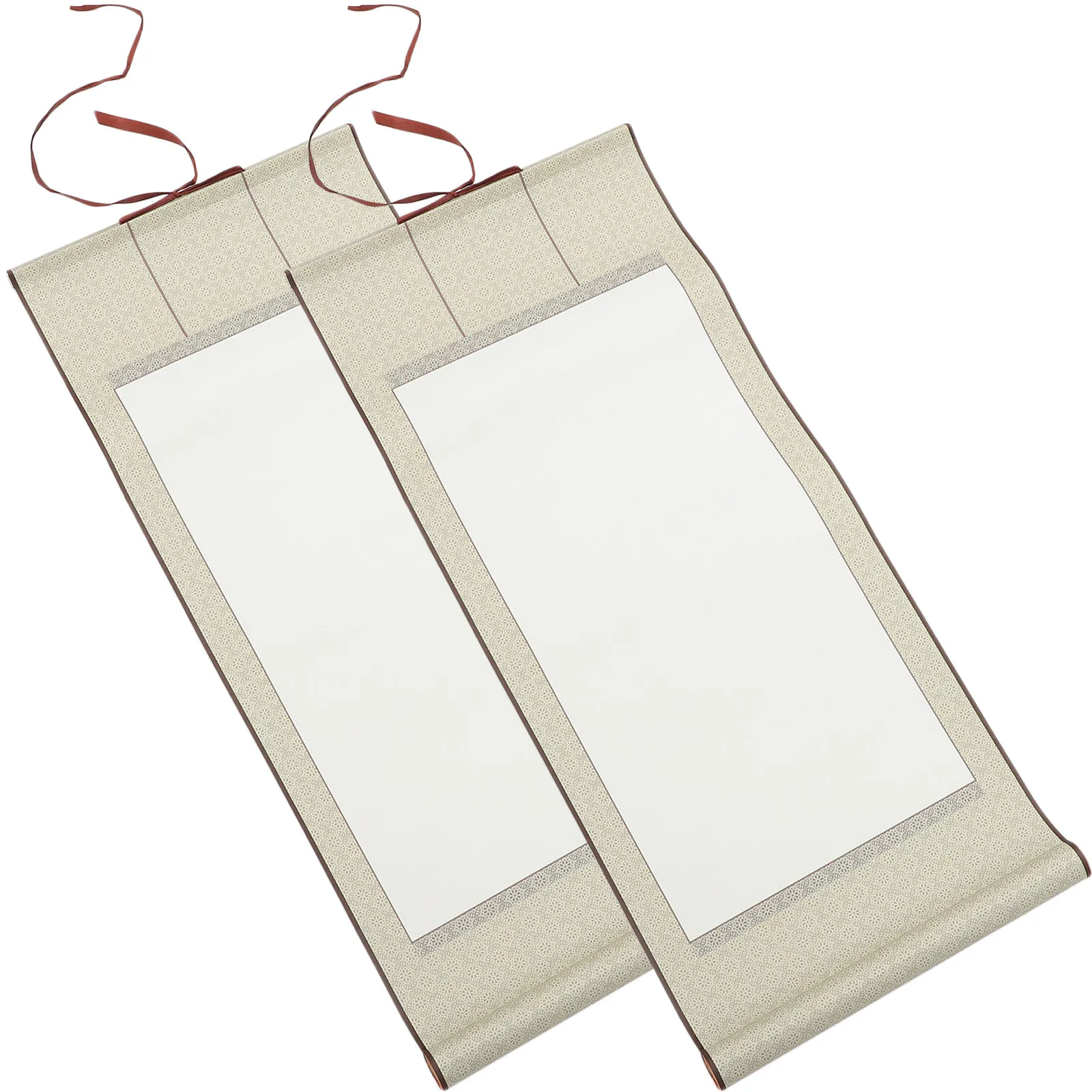 

2Pcs Rice Paper Scroll for Calligraphy Painting Writing Chinese Art Craft Blank Hanging Decorative Wall Scroll Wear-Resistant