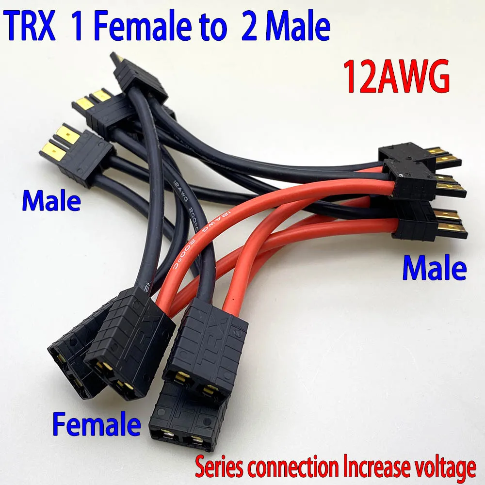 7 Stück XT90 XT60 XT30 TRX T-Stecker Stecker auf Buchse 12AWG 10AWG Batterieadapter Serie Y-Form RC Hubschrauber Verbindungskabel – Detail 5