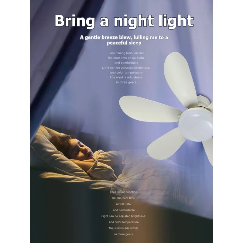 

A010 Ceiling Fan 30W LED Light E27 Base, Intelligent Silent Fan With Remote Control For Bedroom And Living Room