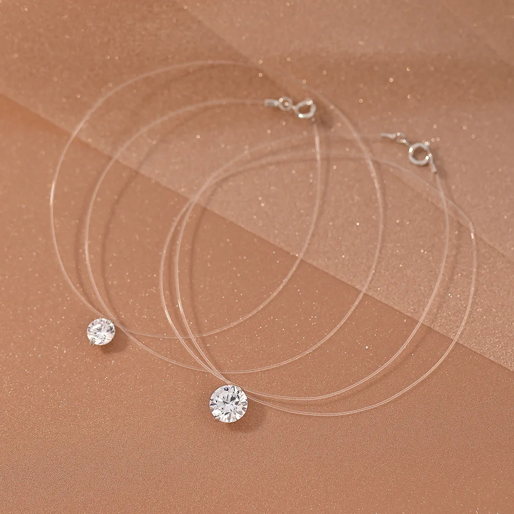 

Кулон-ожерелье с муассанитом 0.5-5 карат для женщин, серебро 925 пробы, прозрачная цепочка-чокер на нити, ювелирное украшение для вечеринок