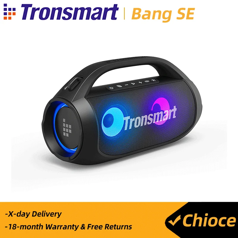 Tronsmart Bang SE Speaker Bluetooth Speaker with Portable Handle, 3 Lighting Modes, 24 Hours of Playtime,for Outdoor, Camping