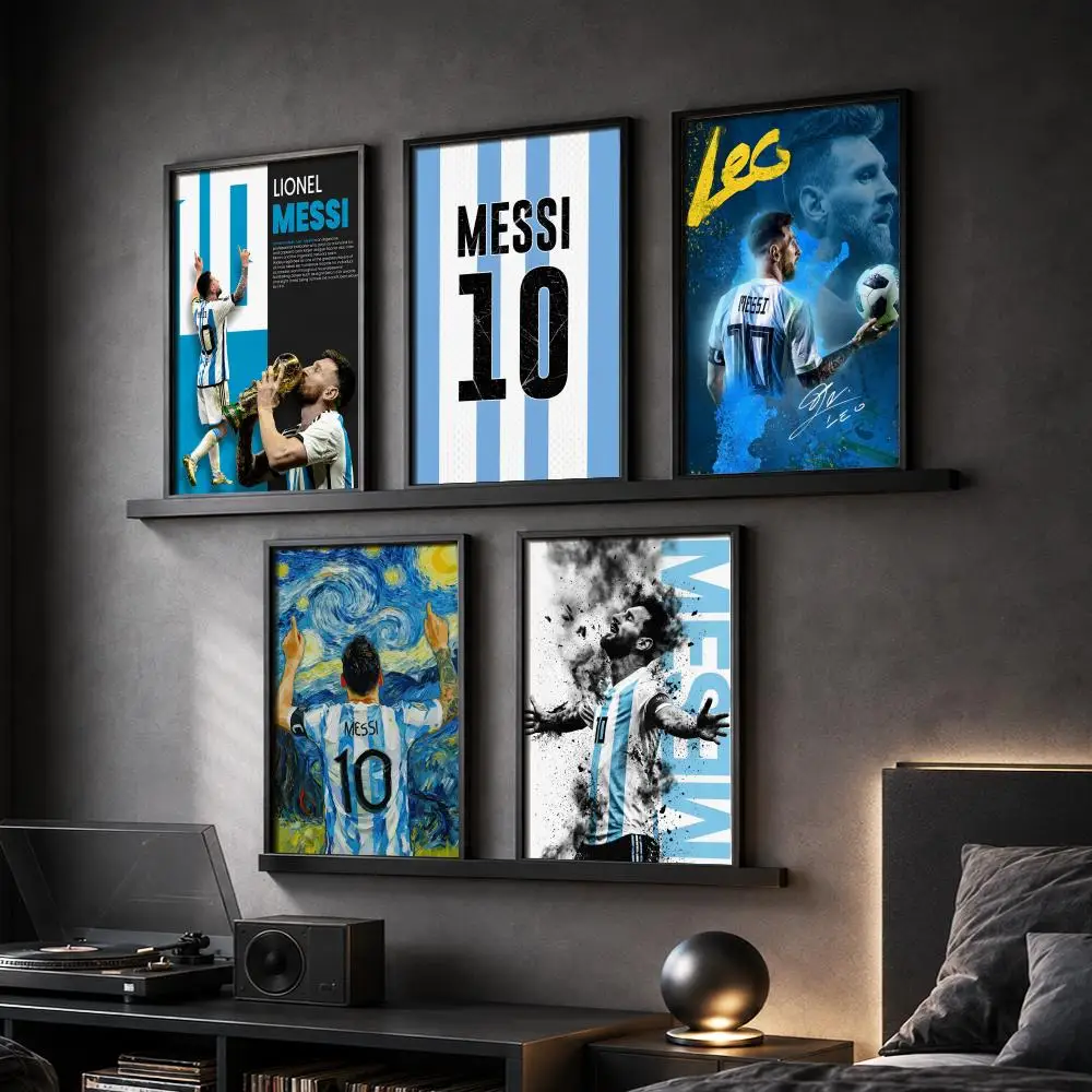 Football Star Lionel M-Messi Painting Calligraphy Canvas Poster Art for Bedroom Living Room Home Decor Wall Decoration Decals