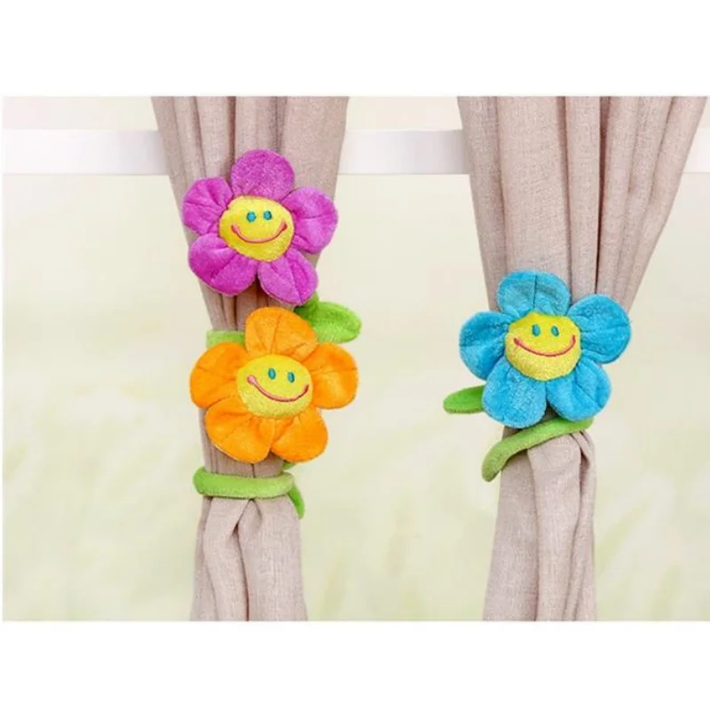 20Pcs/Lot Wholesale Plush Toy Sun Flower Bendable Suffed Smile Face Curtain Buckle Sunflowers Wedding Bouquet Sunflower Gifts