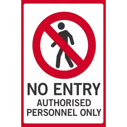 No Entry Authorised Personnel Only Metal Safety Sign - Funny Warning Plaque, Retro Vintage Style, Durable Decor