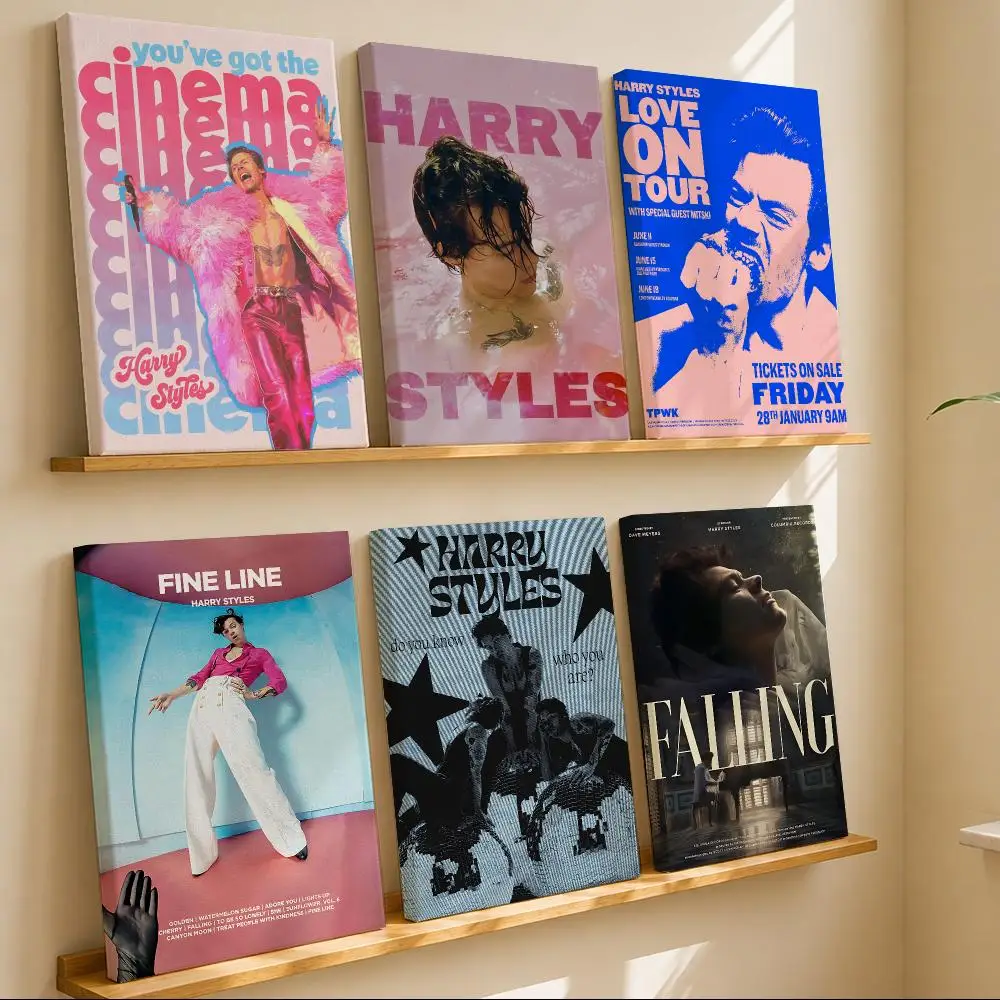 Singer H-harry Styles	 Framed Wall Painting Wooden Framed Canvas Poster Wall Art HD Waterproof Print Home Decor