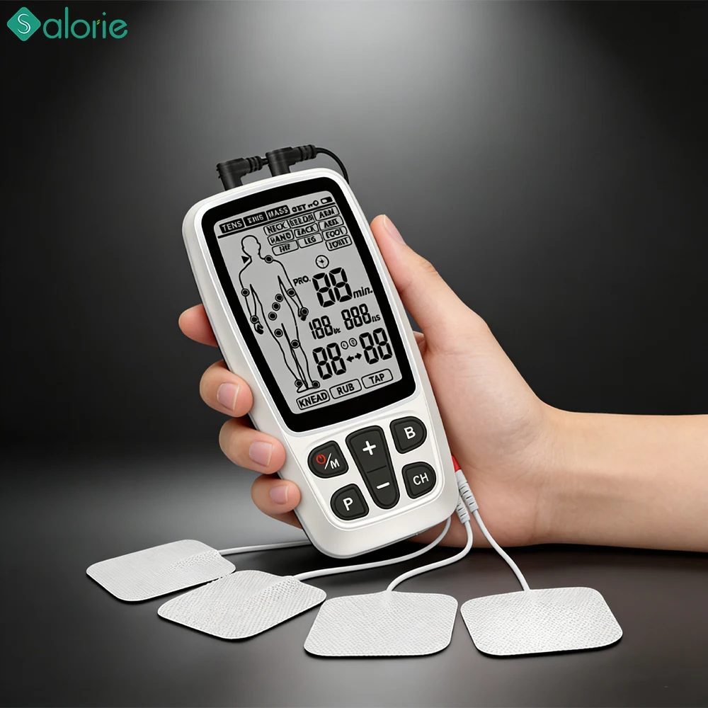 3-in-1 Digital TENS Unit Muscle Stimulator 40 Level EMS Massage Machine for Body Pain Relief Dual Channel Pulse Muscle Massager