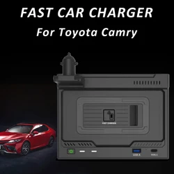 Car 15w wireless charger For Toyota Camry 2018-2023 phone holder stand mobile mount Modifications Accessories interior