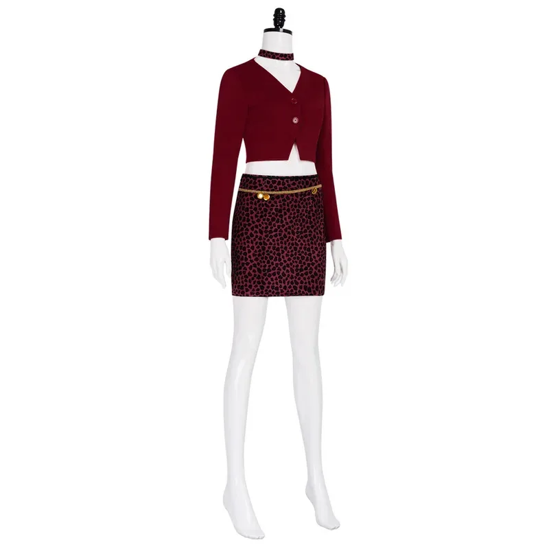 Nurse Maria Cosplay Movie Silent Fantsy Costume Terror Red Coat Sexy Leopard Skirt Hill Costume Halloween Party Suit for Women