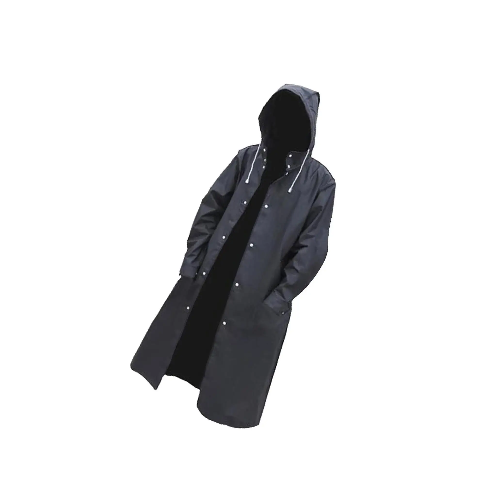 

Reusable Raincoat Womens Mens Poncho Quick-Drying Adult Hiking Rainwear Black 2XL