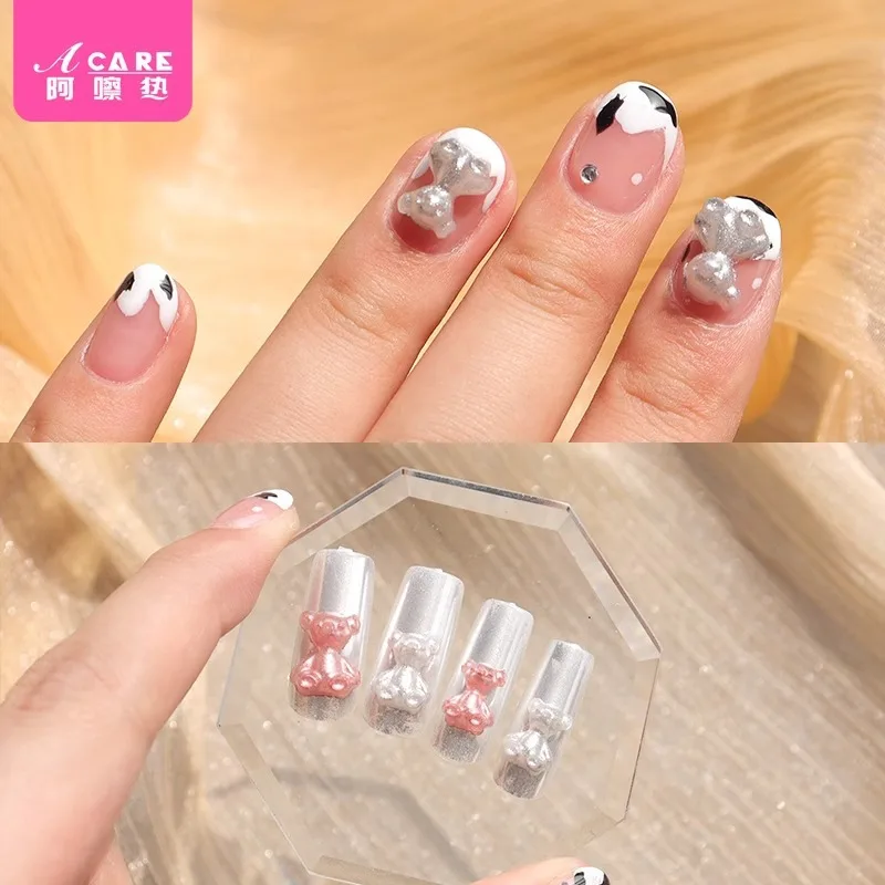 Nail Art Mold A1-Easy to Use Love Flower Silicone Nail Polish Glue Removal Three-dimensional Bow Turning Carving
