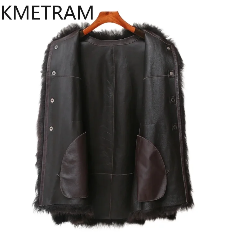 

100% Natural Tuscany Wool Sheepskin Double Faced Fur Jacket Woman Mid Length Real Fur Coat Women Winter Clothes 2025 Fourrure