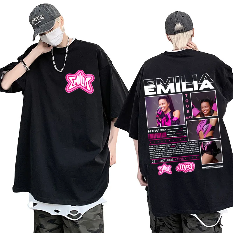 Emilia Mernes MP3 Tour T-shirts Men Women Clothing Fashion Hip Hop T Shirt Male High Quality Casual 100% Cotton Oversized Tshirt