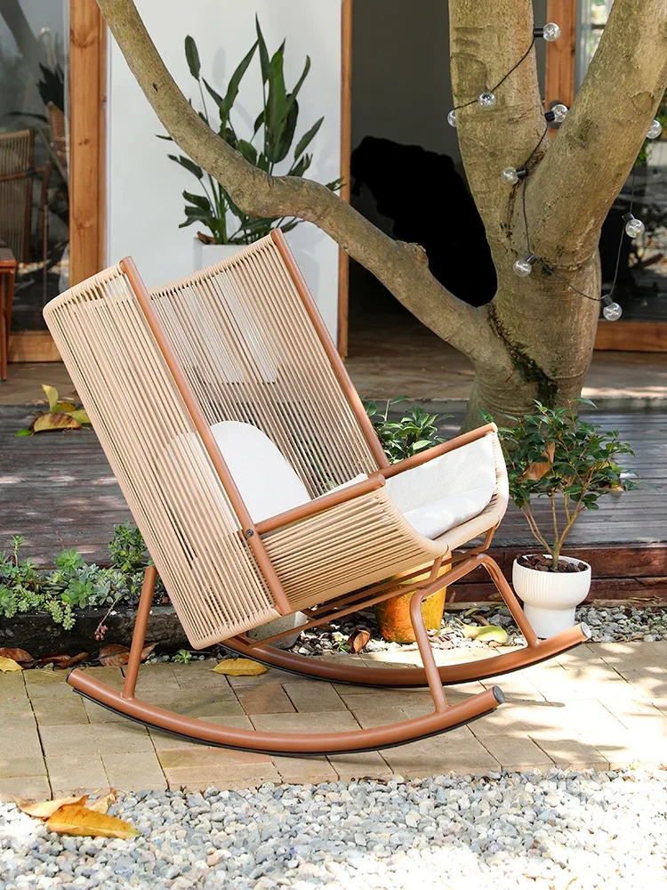 Rocking chair adult reclining chair courtyard garden lunch break new Chinese outdoor leisure lazy sofa