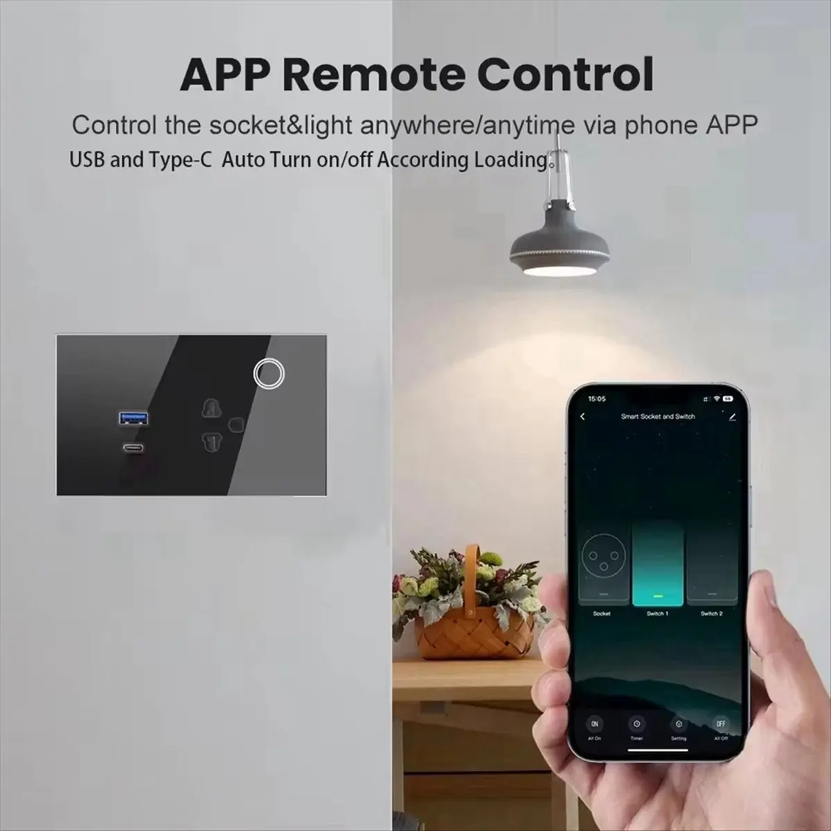 【Socket】 WiFi Smart Tuya 15A Wall Socket USB TYPE-C Plug Outlet Power for for Home Smart Life White EU Plug