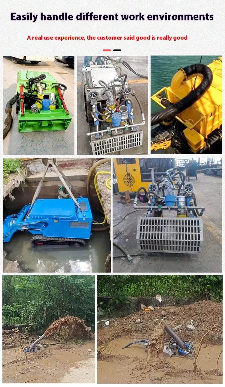 Customizable 30m Urban River Dredging Robot Automated Underwater Sludge Cleaning Suction Engine Municipal Environmental