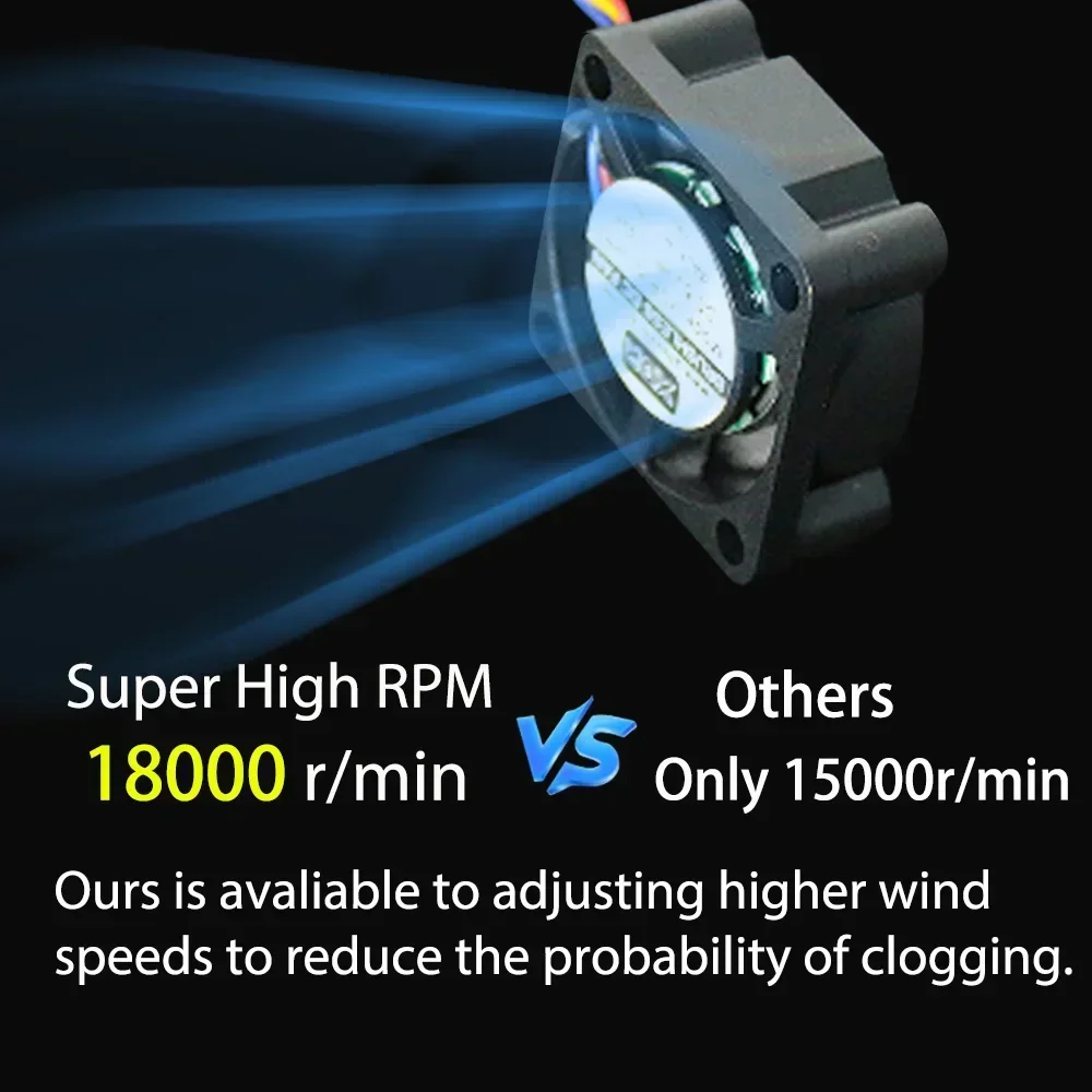 Ventilador 2510 para Bambu Lab X1c, ventilador Hotend para Bambulab X1, ventilador de refrigeración Hotend de 18000 R/min, actualización de alta velocidad, accesorios X1c