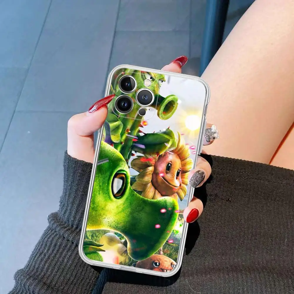 P-rośliny Vs Z-zombie silikonowe etui na telefon do iphone 15 14 13 12 11 Pro Mini XS MAX 8 7 6 Plus X XS XR etui