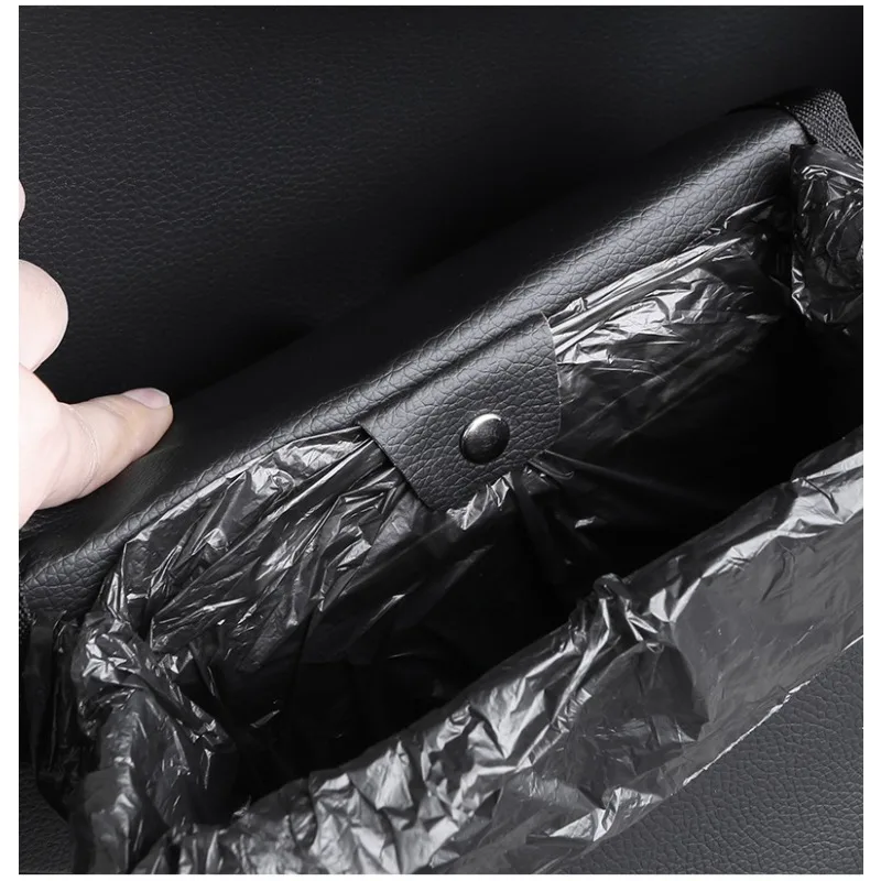 Car Folding Trash Can Multifunctional Seat Back Door Hanging Storage Box with Cover Car Accessories Interior Organizer