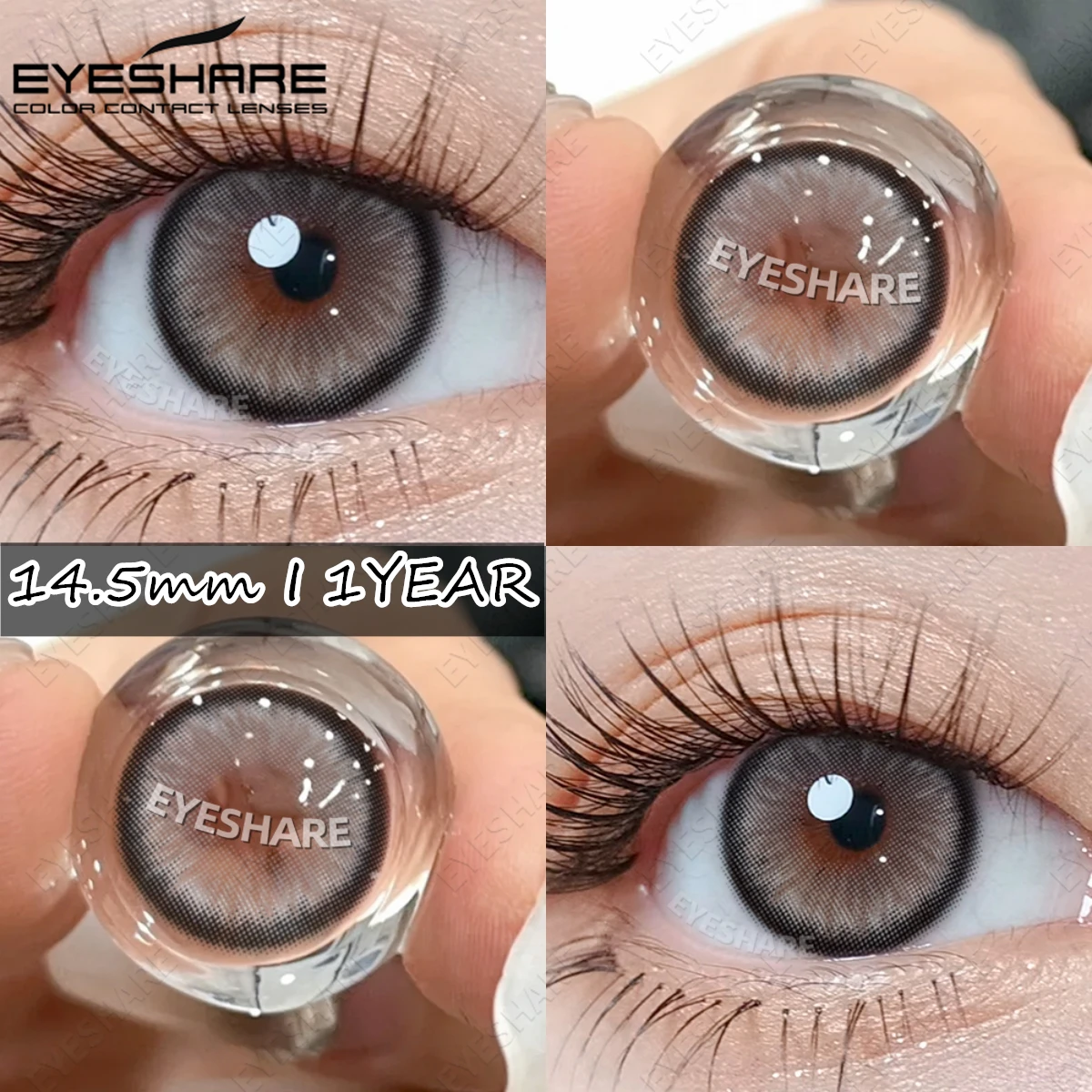 EYESHARE 0~-10.00 Degree Natural Colored Contact Lenses With Diopters Prescription Brown Gray Myopia Contact Eyes Lenses Yaerly