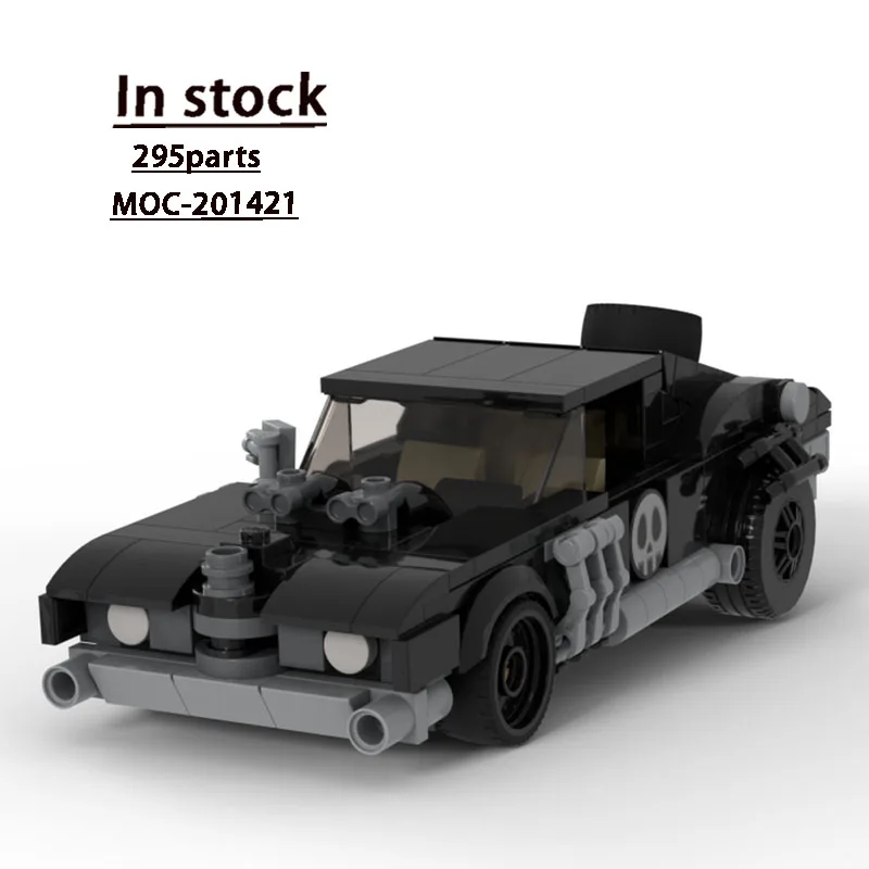 MOC-201421 نموذج مكعبات بناء سيارات سباق السيارات السوداء المميزة الحضرية الجديدة، 295 قطعة، هدية عيد الميلاد والكريسماس الإبداعية للأولاد #2