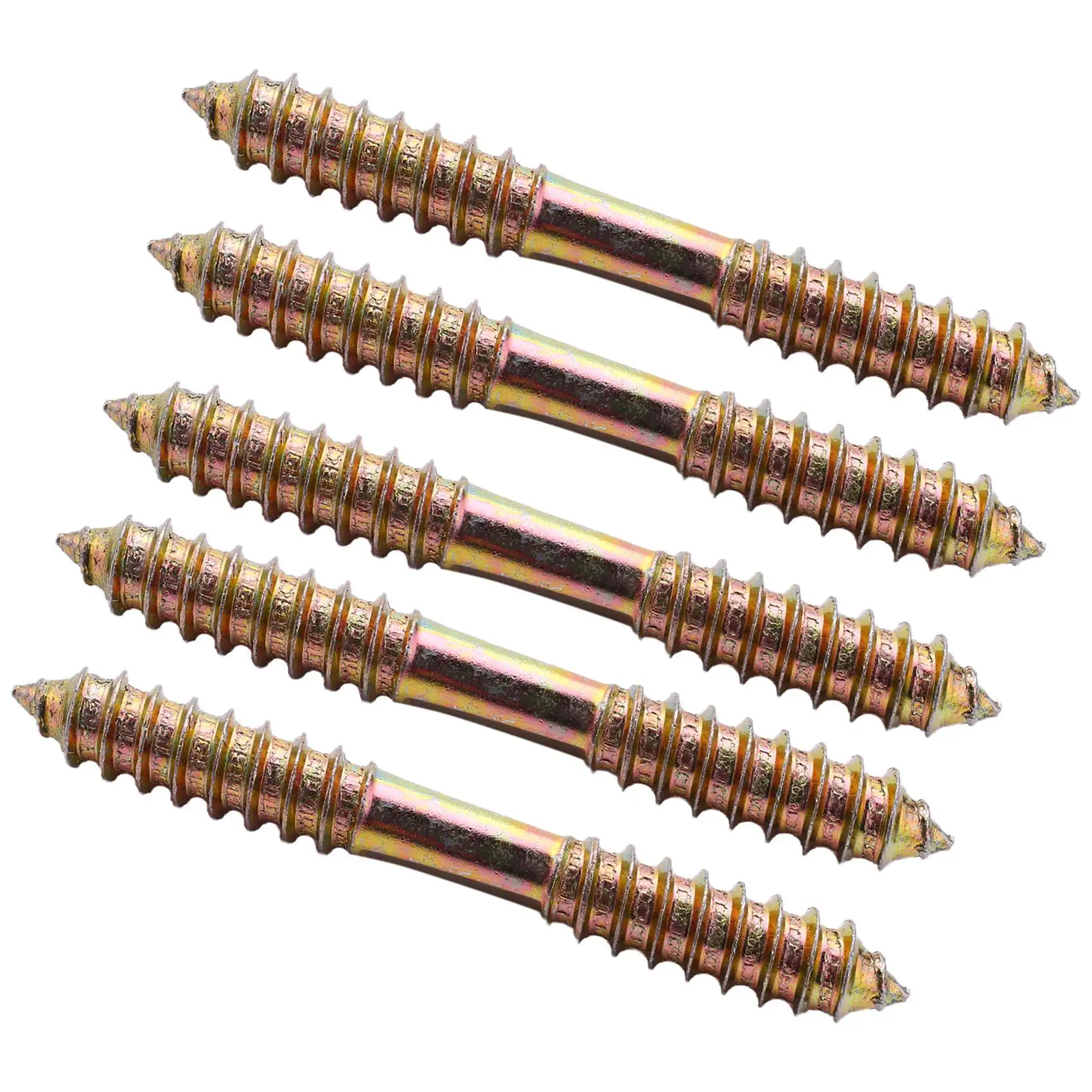 M8 x 70mm Double Ended Wood to Wood Furniture Fixing Dowel Screw 5Pcs