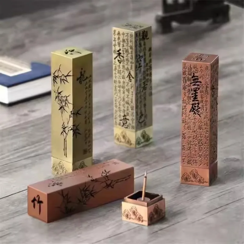 

The Heart Sutra Copper Stick Burner Vertical Separate Creative Incense Holder Zen Home Office Decor Portable Ornaments