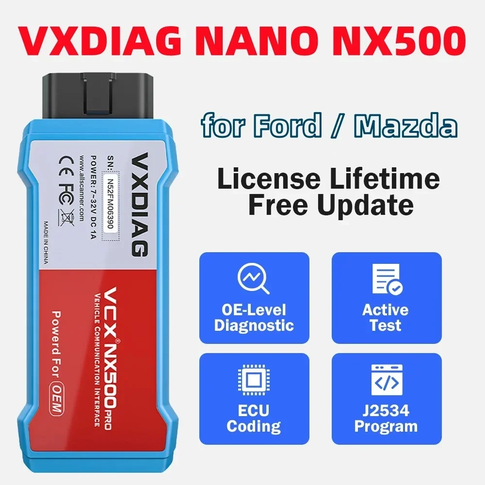 A+ VXDIAG VCX NANO For Ford/Mazda 2 in 1 IDS V129 J2534 ECU Programming Coding OBD2 scanner programmer diagnostic tools