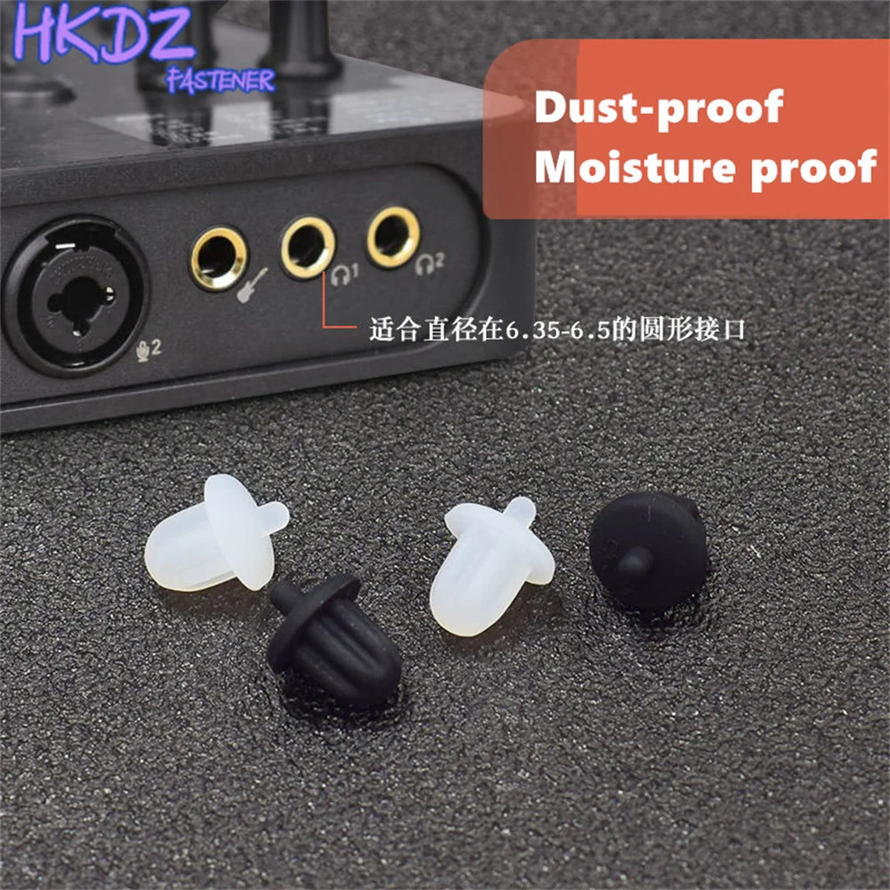 

Silicone Rubber Anti Dust Plugs Interface Dustproof Cover Black Rubber 6.35mm Audio Jack PC DVD Microphone Socket Dust Cover